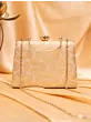 Woman Ivory-Gold Bold Blossom Jacquard Evening Bag