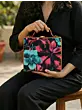 Women Pink-Blue Floral Suitcase Style