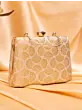 Woman Ivory-Gold Bold Blossom Jacquard Evening Bag