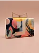 Woman Sunset Mirage Abstract Art Printed Clutch