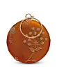 Woman Branches Blooming in Autumn Glow Round Clutch