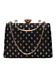 Woman Elegant Black & Gold Jacquard Evening Bag