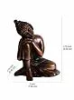 Brown Metal Resting Buddha On Knee Statue Religious God Idol - Serene Home Decor Accent