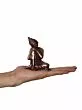 Brown Metal Resting Buddha On Knee Statue Religious God Idol - Serene Home Decor Accent