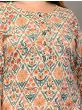 Women Printed Pure Cotton Plus Size Straight Kurta (Beige)