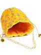 Gold Women Round Velvet Stylish Potli Pouches with Pearl Handle