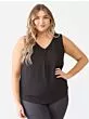 Plus Button Up Detail Sleeveless Top