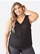 Plus Button Up Detail Sleeveless Top