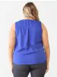 Plus Blue Button Up Detail Sleeveless Top