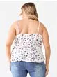 Plus Floral Sleeveless Wrap Neck Flare Hem Top