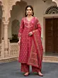 Pink Animal Printed Straight Kurta Set With Dupatta for Women
