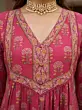Pink Animal Printed Straight Kurta Set With Dupatta for Women