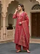 Pink Animal Printed Straight Kurta Set With Dupatta for Women