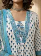 Off White Printed Straight Kurta Set With Dupatta for Women