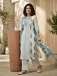Off White Printed Straight Kurta Set With Dupatta for Women