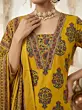Yellow Printed Straight Kurta Set With Dupatta for Women
