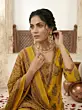 Yellow Printed Straight Kurta Set With Dupatta for Women