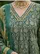 Green A-Line Kurta Set With Dupatta for Women