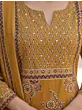 Mustard Printed Straight Kurta Set With Dupatta for Women