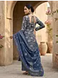 Blue Printed Straight Kurta Set With Dupatta for Women