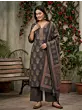Black Printed Straight Kurta Set With Dupatta for Women