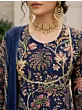 Navy Blue Printed Anarkali Kurta Set With Dupatta for Women