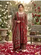 Maroon Printed A-Line Kurta Set With Dupatta for Women