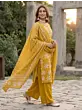 Yellow Printed Straight Kurta Set With Dupatta for Women