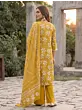 Yellow Printed Straight Kurta Set With Dupatta for Women