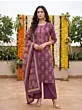 Burgundy Printed Straight Kurta Set With Dupatta for Women