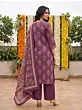 Burgundy Printed Straight Kurta Set With Dupatta for Women