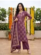 Burgundy Printed Straight Kurta Set With Dupatta for Women