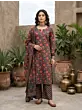 Grey Black Printed Straight Kurta Set With Dupatta for Women