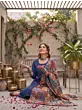 Blue Printed Straight Kurta Set With Dupatta for Women