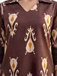 Brown Printed Straight Kurta & Trouser Two Pices Set for Women