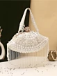 Women White Embellished Party Wear Clutch Potli