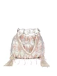 Silver and Peach Handwork Luxury Potli Bag for Bride