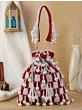 Women Red Pearl Embroidered Stylish Potli Bag