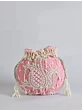 Pink Hand Embroidery Round Potli Bag