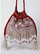 Maroon Silver Tubelight Pearl Bridal Potli Bag