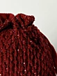 Red Hand Beaded Stone Evening Party Wear Clutch