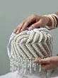 Handbeaded White Pearl Designer Potli Bag