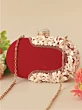 Luxury Red Seep Embellish Oval Clutch