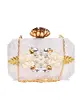 Women White Stone Acrylic Clutch