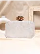 Women White Stone Acrylic Clutch