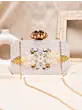 Women White Stone Acrylic Clutch