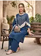 Blue Printed Straight Kurta Set With Dupatta for Women