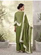 Green Printed Straight Kurta Set With Dupatta for Women