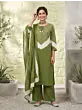 Green Printed Straight Kurta Set With Dupatta for Women