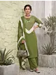 Green Printed Straight Kurta Set With Dupatta for Women
